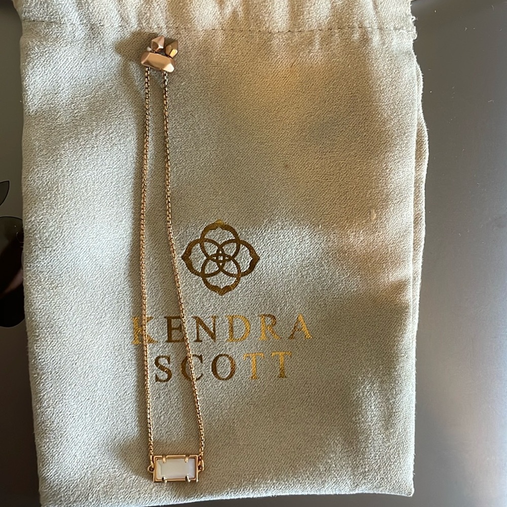 Kendra Scott Phillipa Rosegold Adjustable Bracelet in Ivory